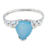 Good Gemstones Triangle Cabochon Chalcedony ring